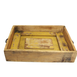 Taca Skrzynka z uchwytami ze starego drewna S 40x29cm